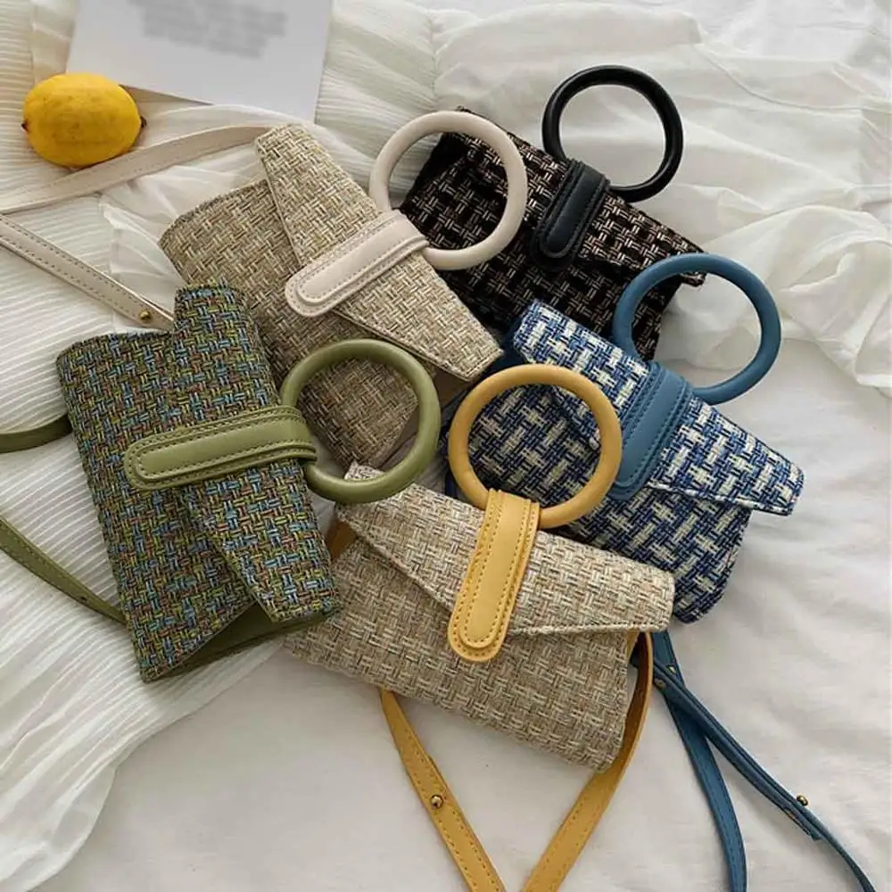 Женская модная тканая сумка на плечо сумка-мессенджер трикотажная поясная