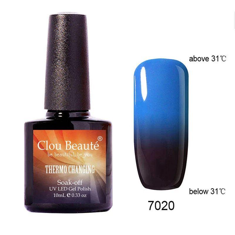 Выберите 1 цвет от 10 мл Clou Beaute 48 цветов Температура ногтей сменить гель лак цветная Косметика замочить УФ-гель для ногтей - Цвет: BIZCB7020