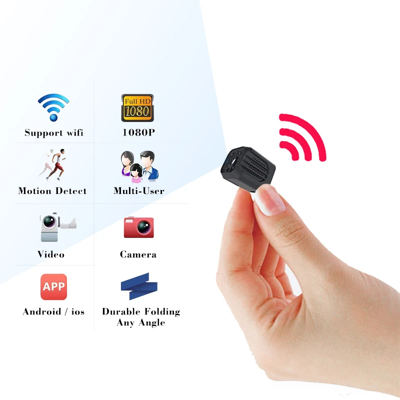 Невидимая Беспроводная мини камера с ночным видением 1080P Wi Fi для обнаружения