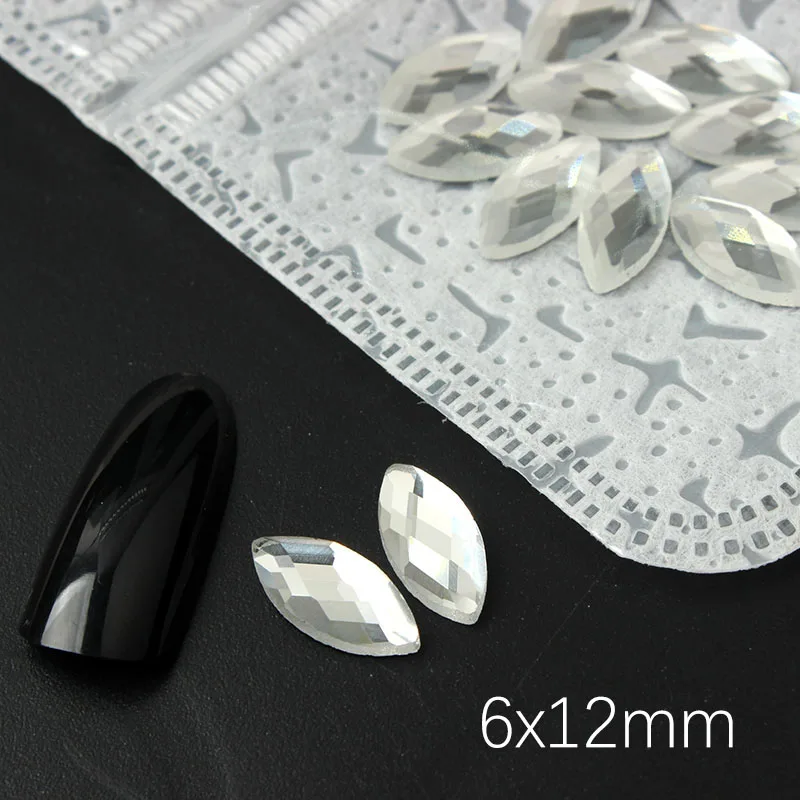 horse eye 6x12mm Исправление прозрачные стразы большой размер стеклянные камни использовать для одежды обуви сумки - Цвет: horse eye 6x12mm