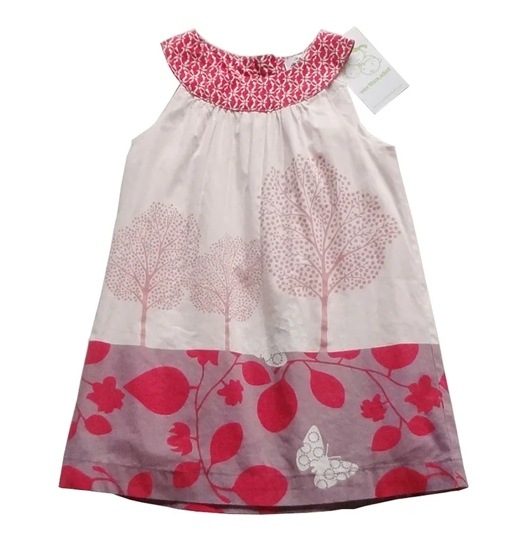 Детское летнее платье для девочек светло-розовое из мягкого хлопка с принтом w