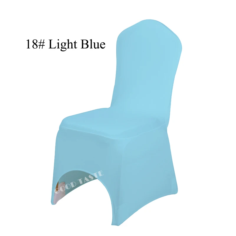 Light Blue Лайкра Чехлы для стульев 100 шт. Популярные стрейч железа корпоратив Чехлы для стульев для свадебного банкета брак и Юбилей празднование - Цвет: Light Blue