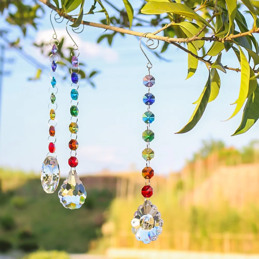 H& D чакра Радуга ручной работы Suncatcher хрустальный шар оконный занавес 50 мм хрустальный кулон для дома Свадебные Рождественские подвесные украшения
