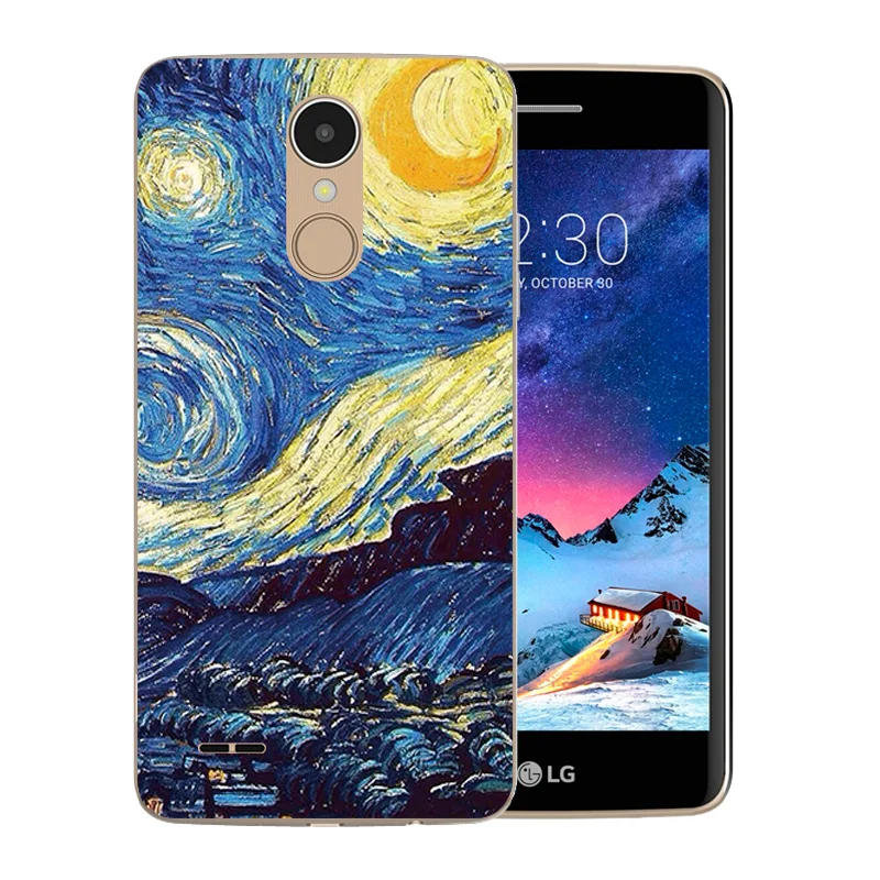 Van Gogh Pattern Case For LG K8 2017 soft Silicone TPU Rubber Back Cover Phone |