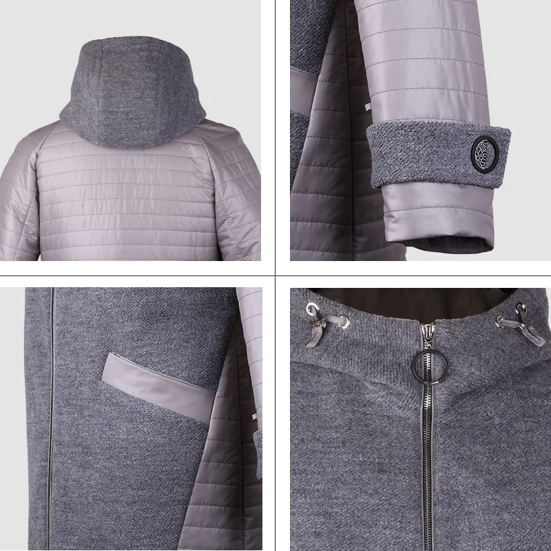 Астрид 2018 Женская куртка парка пальто весна thinjacket молния карман в юбке Для женщин