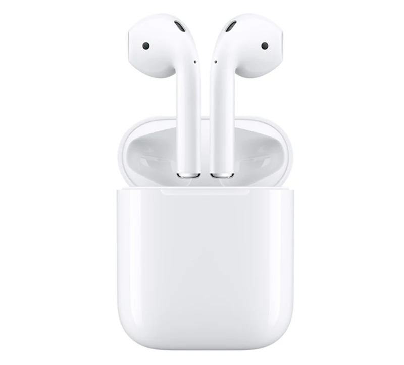 with charging case Оригинальные беспроводные наушники-вкладыши Apple Airpods 2-го типа, Bluetooth наушники TWS Deep Bass, мощный аккумулятор, чехол для зарядки - Цвет: with charging case