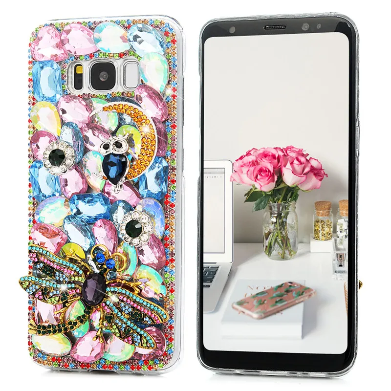 Для samsung Galaxy S9/S9 Плюс/S8/S8 плюс 3D чехол украшеннный горным хрусталем С кристалалми и