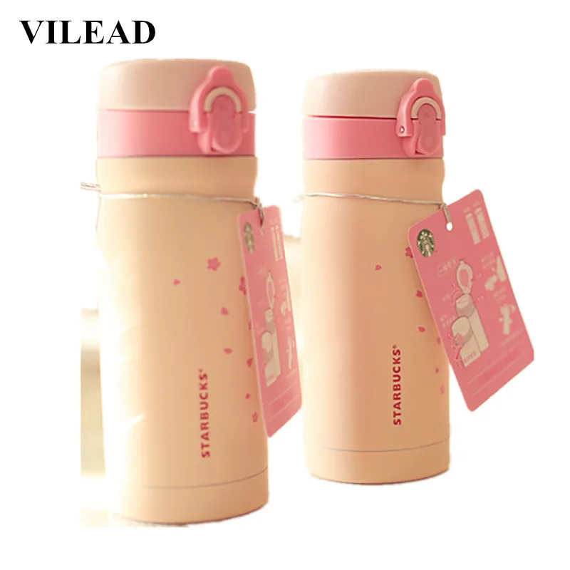 VILEAD Cherry Blossom термос Нержавеющая сталь бутылку с горячей водой Сакура термос Портативный бутылка нагревается изоляцией кружка-термос