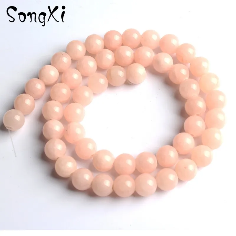 

Wholesale Light Pink Persian Jades Stone Round Beads for Jewelry Making Pick Size 6/8/10/12mm Diy Bracelet Necklace 15 Inches