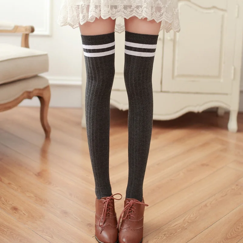 Женские чулки с новым рисунком милые хлопковые до бедра длинные Чулочные изделия