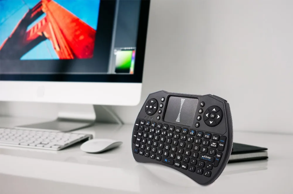Беспроводная мини-клавиатура с подсветкой A8 Air mouse, сенсорная панель, пульт дистанционного управления для Android tv BOX, подсветка ПК, PS3, геймпад, обновление I8