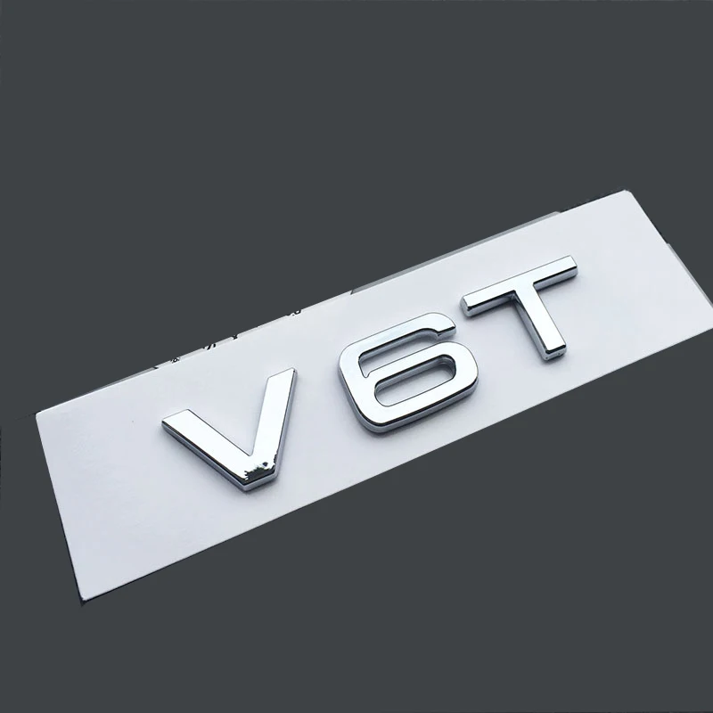 V6T V8T V10 V12 глянцевый черный с буквами и цифрами, Эмблема для автостайлинга крыло магистральному Знак логотипа Стикеры для Audi TTRS Q3 Q5 A7 A8L