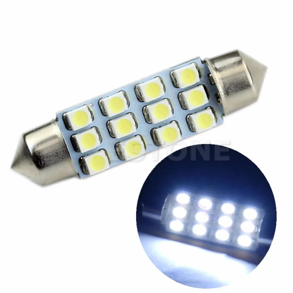 41 мм Festoon Dome 12 светодиодный SMD 1206 лампа светильник для салона автомобиля белый