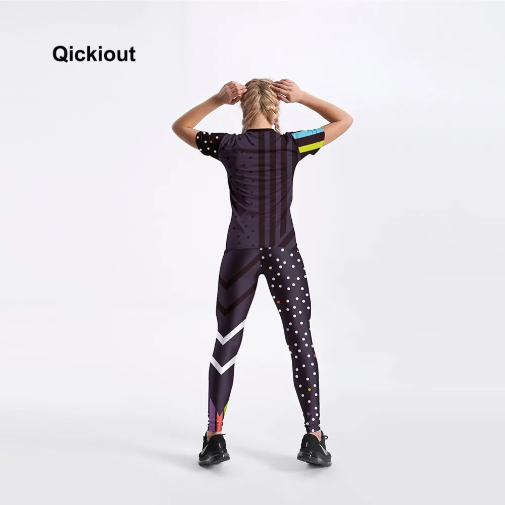 Женский спортивный костюм Qickitout повседневный для фитнеса футболка с коротким