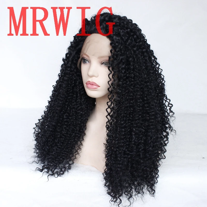 MRWIG афро кудрявый вьющиеся 26in 180% Плотность синтетические волосы на кружеве парик