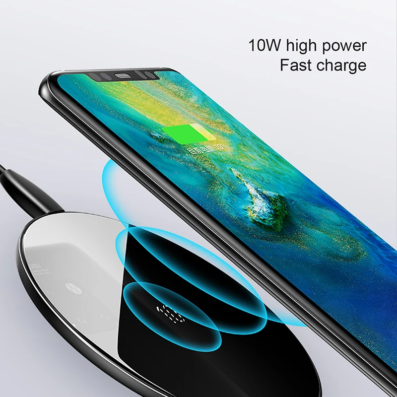 Baseus Mirror 10 Вт Qi Быстрое беспроводное зарядное устройство для iPhone XS samsung