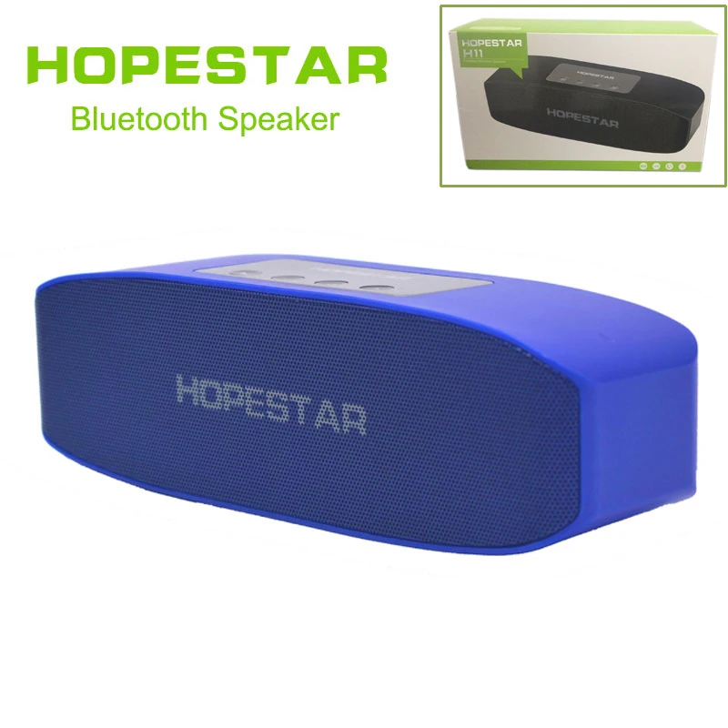 HOPESTAR H11 Bluetooth динамик Hifi беспроводной Саундбар двойной бас стерео Поддержка USB TF AUX FM с зарядным устройством для телефона - Цвет: blue with package