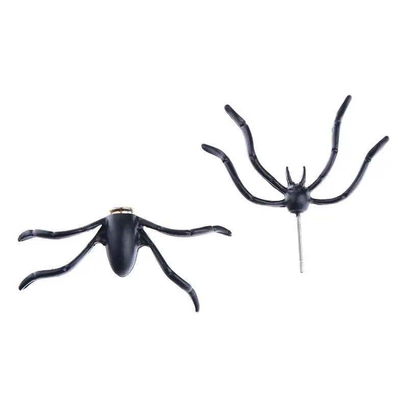 Серьги гвоздики в стиле панк с пауком для мужчин и женщин украшения покрытием из