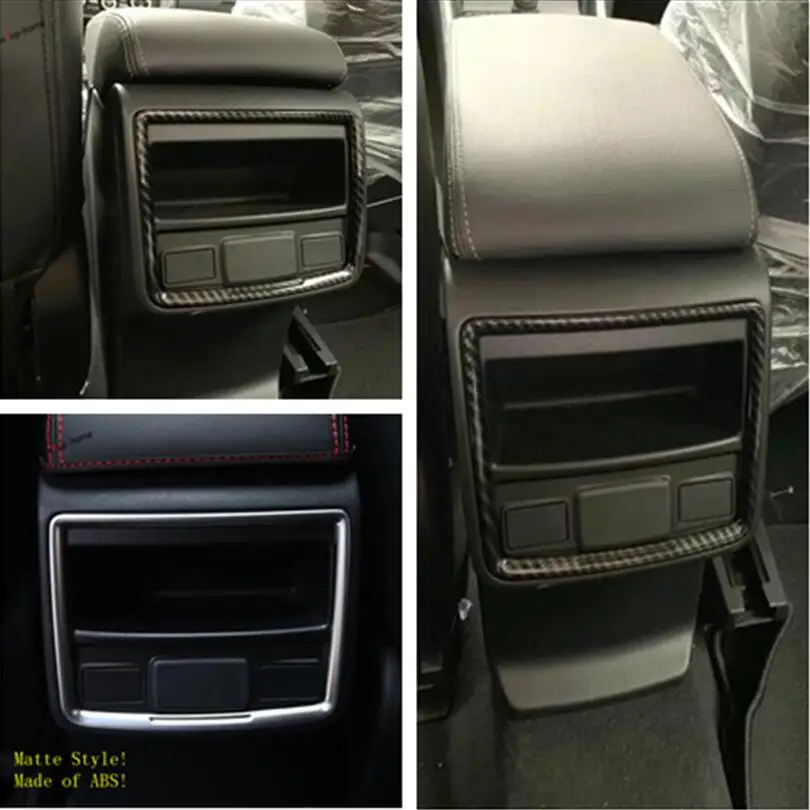 

Yimaautotrims Rear Armrest Box Air Vent Outlet ABS / Matte / Carbon Fiber Look Cover Trim Fit For Subaru Forester 2019 - 2021