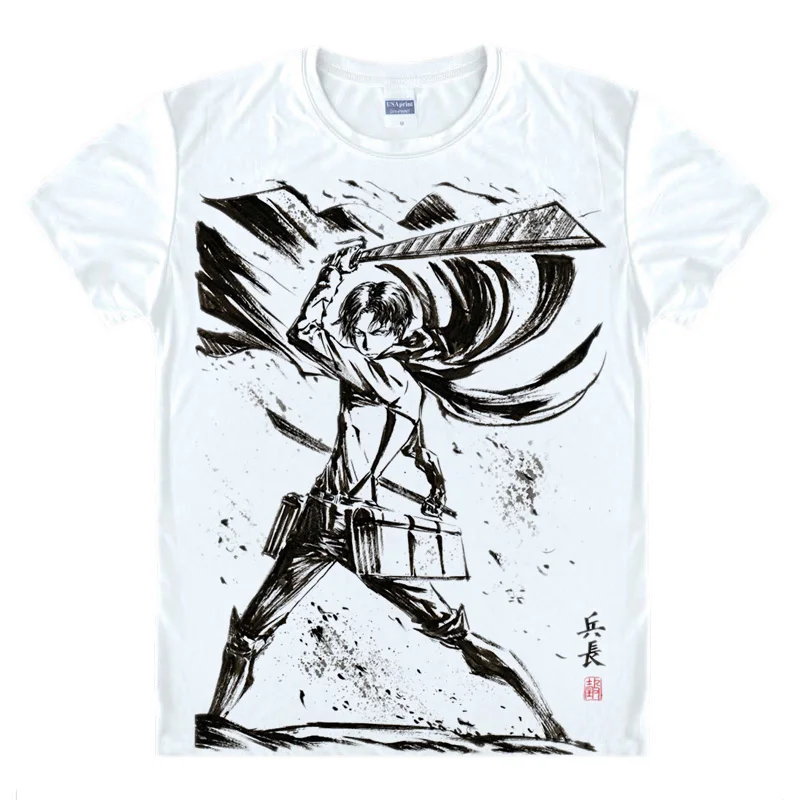 Style 1 Футболка с рисунком из аниме Eren Jaeger, футболка с рисунком Кена канеки, Токийский Гуль, традиционная китайская живопись с чернилами, современная живопись - Цвет: Style 1