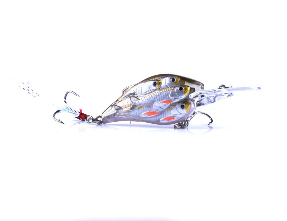 HENGJIA GROUP fishes, жесткая приманка, приманка для рыбалки, 7,5 см, 9 г, кренкбейт, плавающая искусственная ABS 6#, крючок, рыболовные снасти