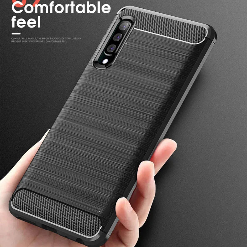 Carbon fiber Cover Shockproof Silicon Phone Case For SAMSUNG Galaxy A10 A20e A30 40S A50 60S 70 M10 20 30 A9s Bumper Shell |