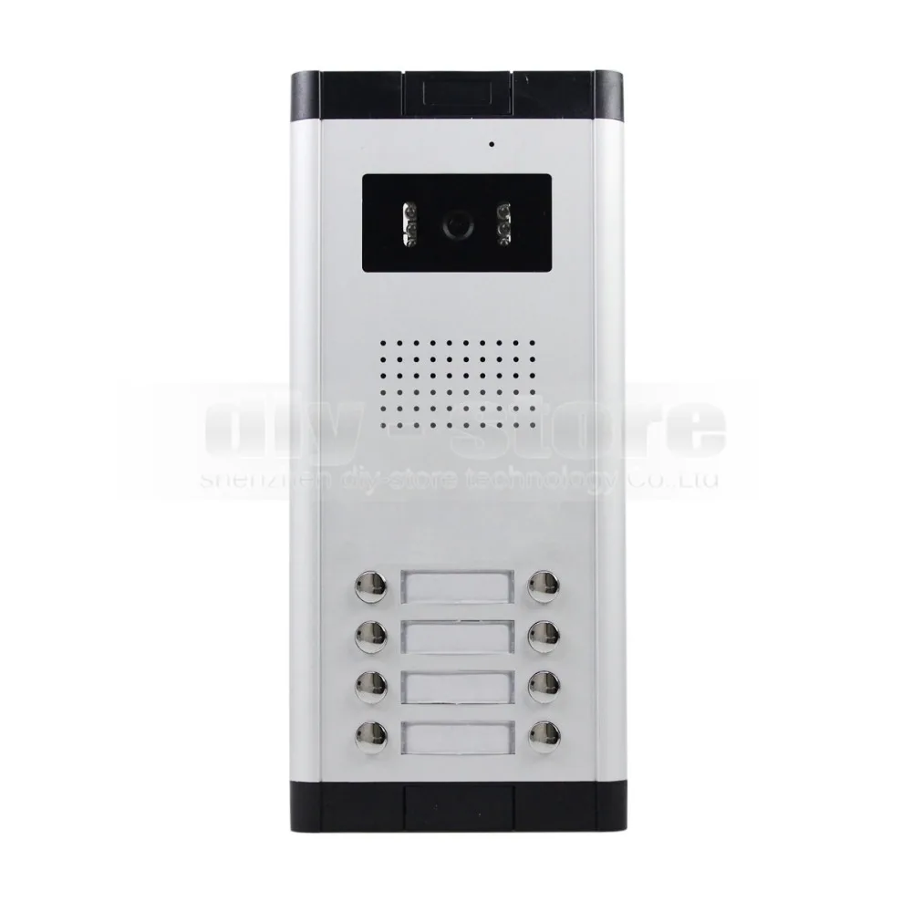DIYSECUR 4.3" HD Monitor Apartment Video Door Phone Intercom Doorbell System 700 TVLine IR Camera Touch Key for 8 Families |