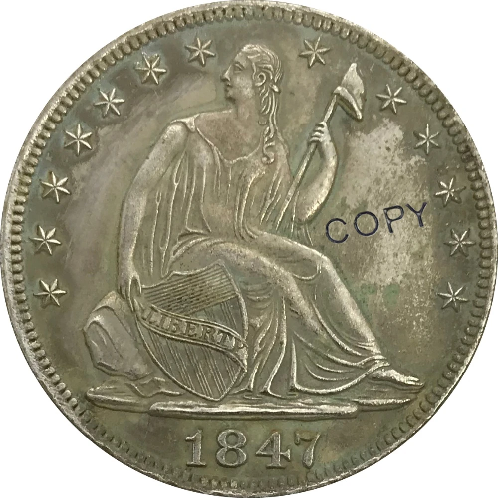 

1847 United States Half Dollar Cupronickel Plated Silver Collectibles Copy Coin