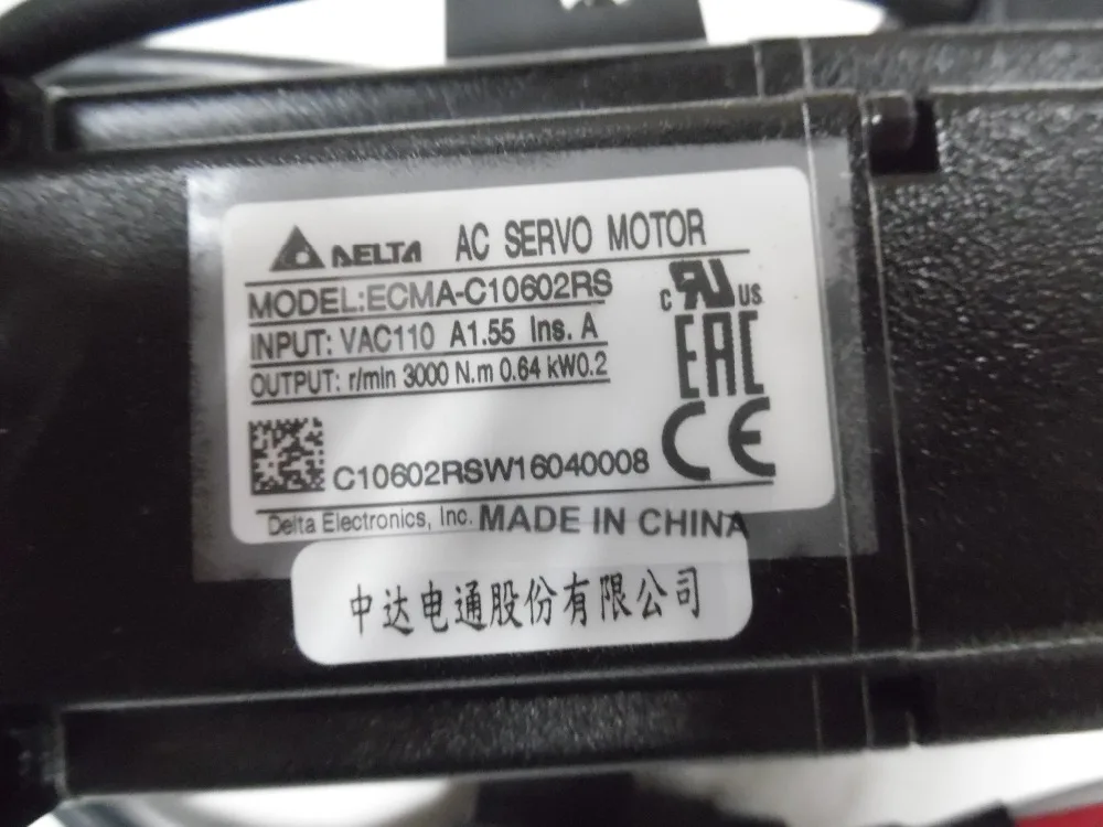 Высокая эффективность 200 Вт ЧПУ серводвигатель ECMA C10602RS Delta AC220V двигатель 0.64NM 3000
