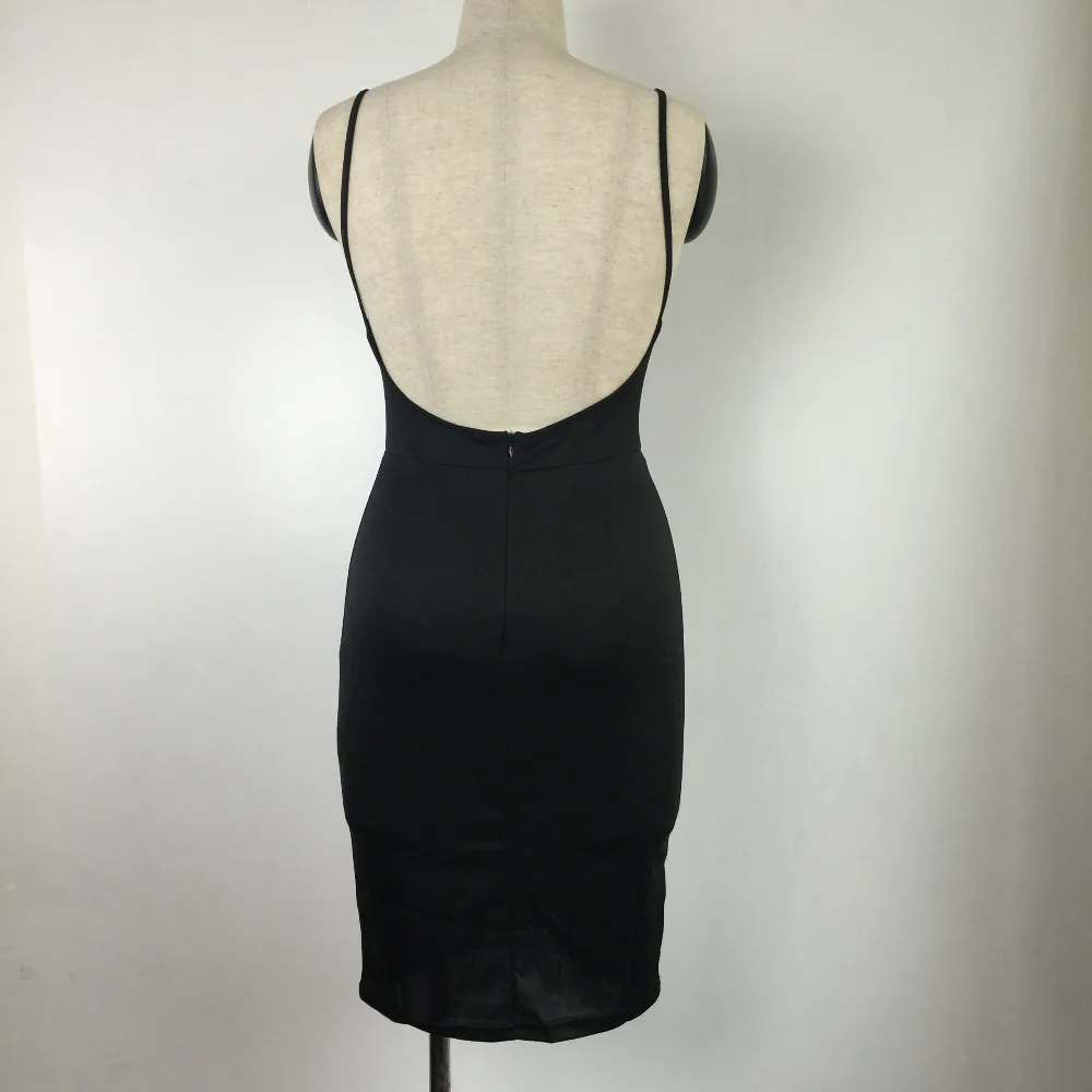 Европа и США женские новые летние однотонные с тонкими лямками Платье без