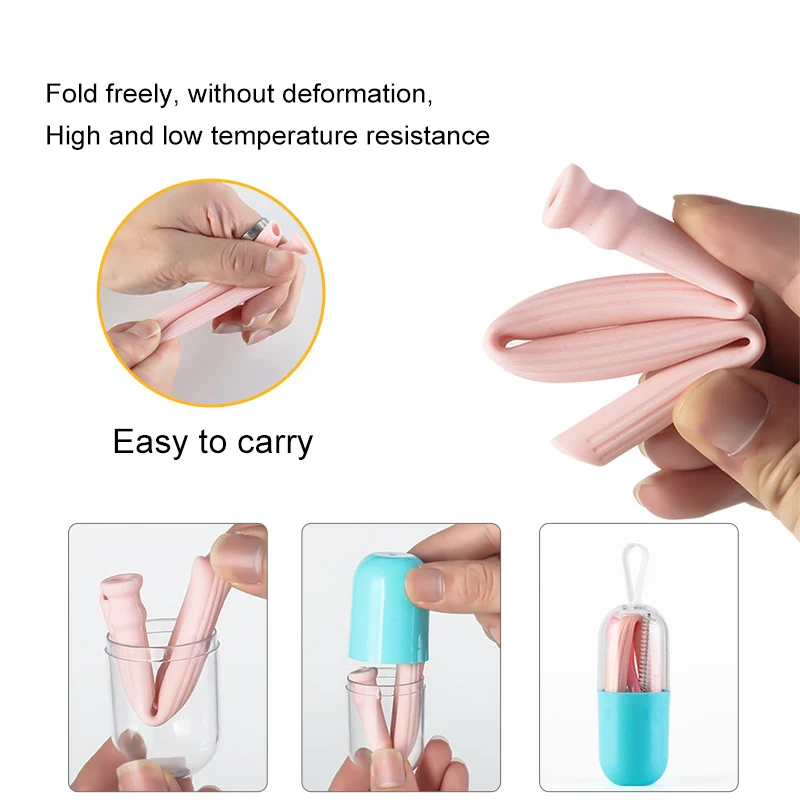 Складная многоразовая Чистящая Щетка футляр для напитков аксессуары 1 набор