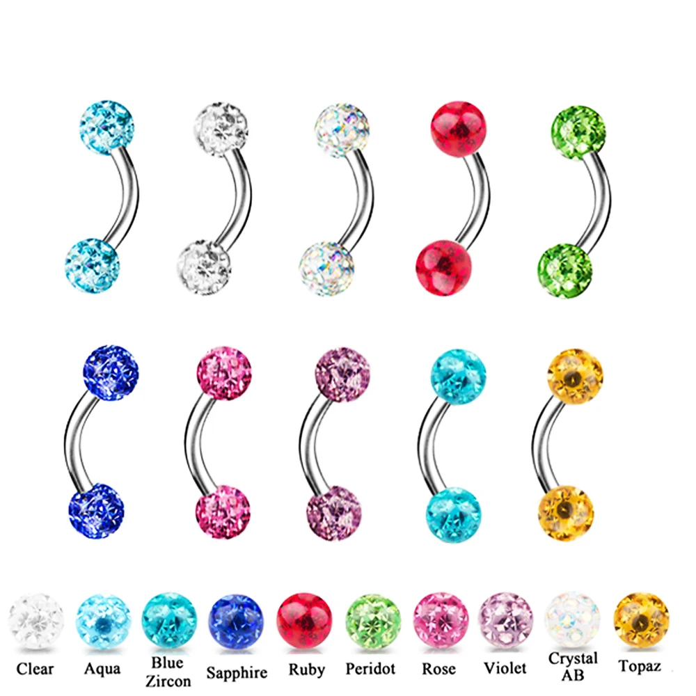 10 шт. Разноцветные серьги гвоздики с фианитом|lip stud|piercing body jewelrybody jewelry |