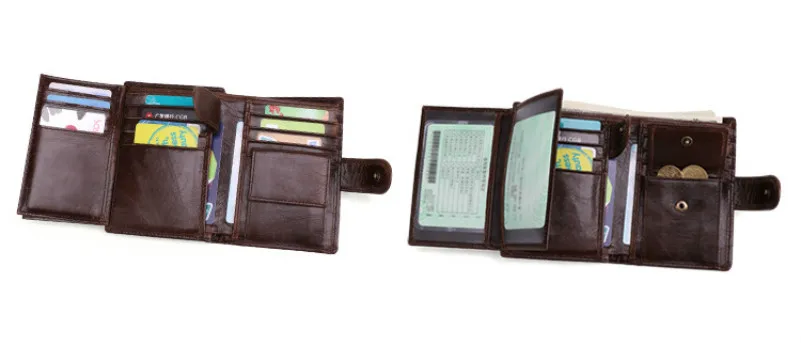Мужской кошелек RFID из воловьей кожи ретро повседневный короткий кошелек для монет клатч из кожи женские кошельки и кошельки