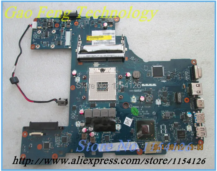 

Материнская плата для ноутбука TOSHIBA P750 P755 K000122820 LA-7212P HM65 DDR3, 100% полностью протестирована