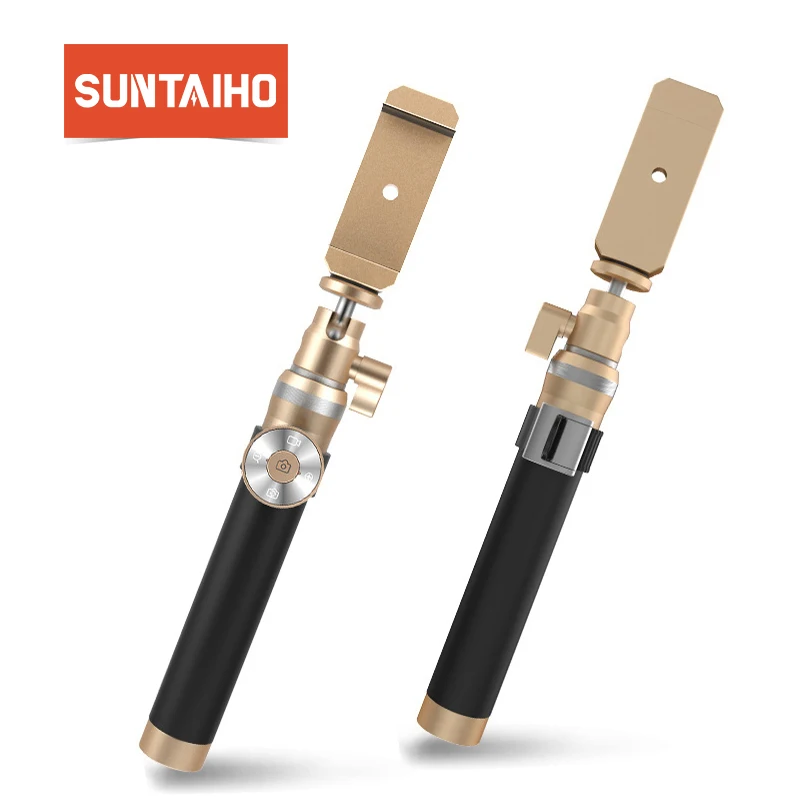 Роскошный Bluetooth монопод селфи палка ручной Матовый металлический штатив