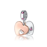 crystal heart beads charms fits plata de ley original charm bracelet jewelry valentines day mary poppins bijoux dgb754
