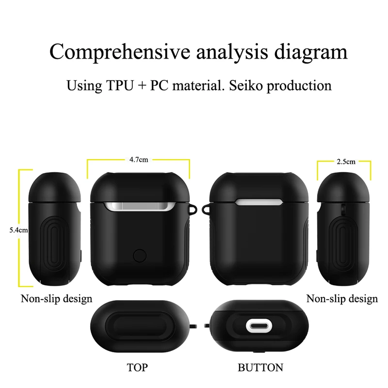 Inpher ТПУ+ PC Силиконовые беспроводные Bluetooth наушники eadphone чехол для AirPods Защитная крышка аксессуары для кожи для Apple Airpods
