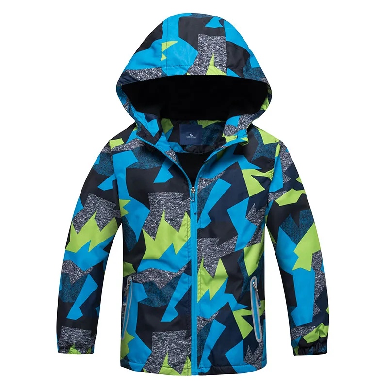 

2021 Autumn Winter Boys Windbreaker Jackets Coats Kids Outerwear Sport hoodie Clothes Polar Fleece Jacket Double-deck Waterproof