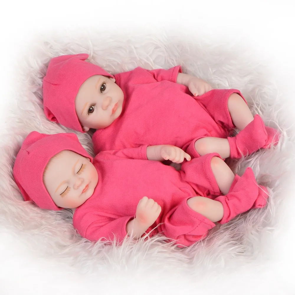 Кукла новорожденная силиконовая виниловая милая кукла близнец с закрытыми и