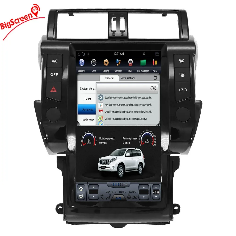 13,6 Android 7,1 Tesla стиль автомобиля gps навигация для TOYOTA Land Cruiser Prado 150- головное устройство мультимедиа dvd-плеер автомобиля