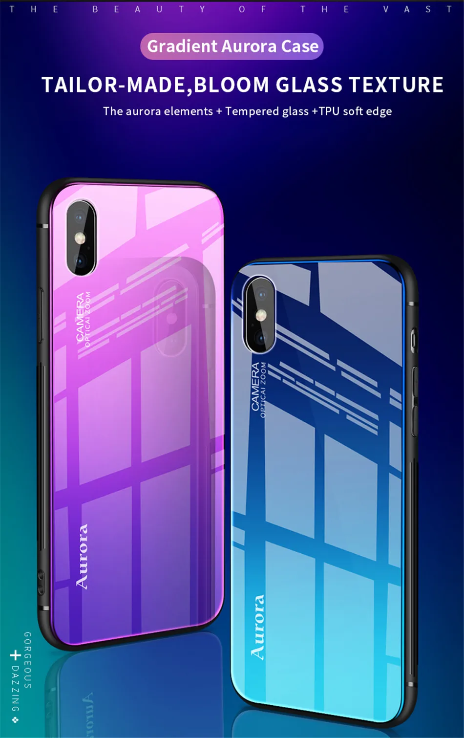 Чехол Essager из градиентного стекла для iPhone X, 10, 8, 7, 6, 6 S, S Plus, роскошная задняя крышка из закаленного стекла для iPhone 8 plus, 7 plus, чехол, Fundas
