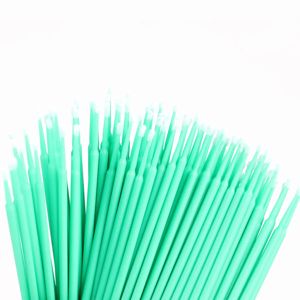 Green-bag packaging FLD 100 шт. одноразовый аппликатор мини-тампон для макияжа Инструменты для удаления накладных ресниц кисти для наращивания ресниц - Handle Color: Green-bag packaging