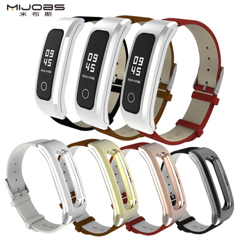 Кожаный ремешок Mijobs для Huawei Honor Band 4 Runnning версия умный Браслет бега|Смарт-браслеты|