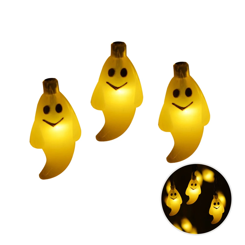 Хэллоуин 30-LED Ghost Солнечная световая гирлянда для патио сада украшения свадебной