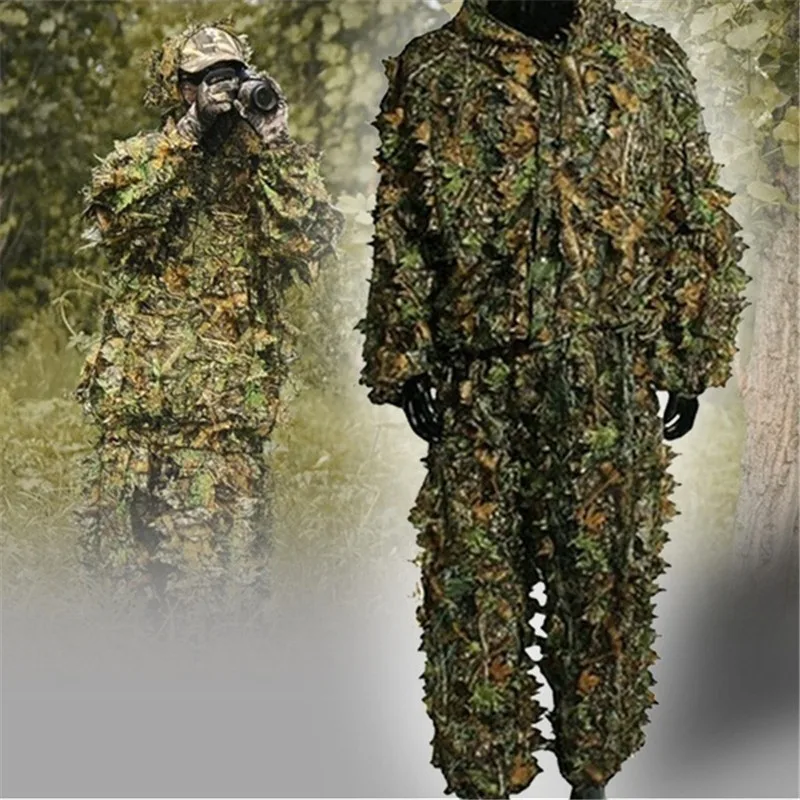 Охотничий костюм Ghillie тактическая камуфляжная одежда CS 3D бионическая тренировочная Униформа Военная снайперская накидка Yowie ткань для фотосъемки