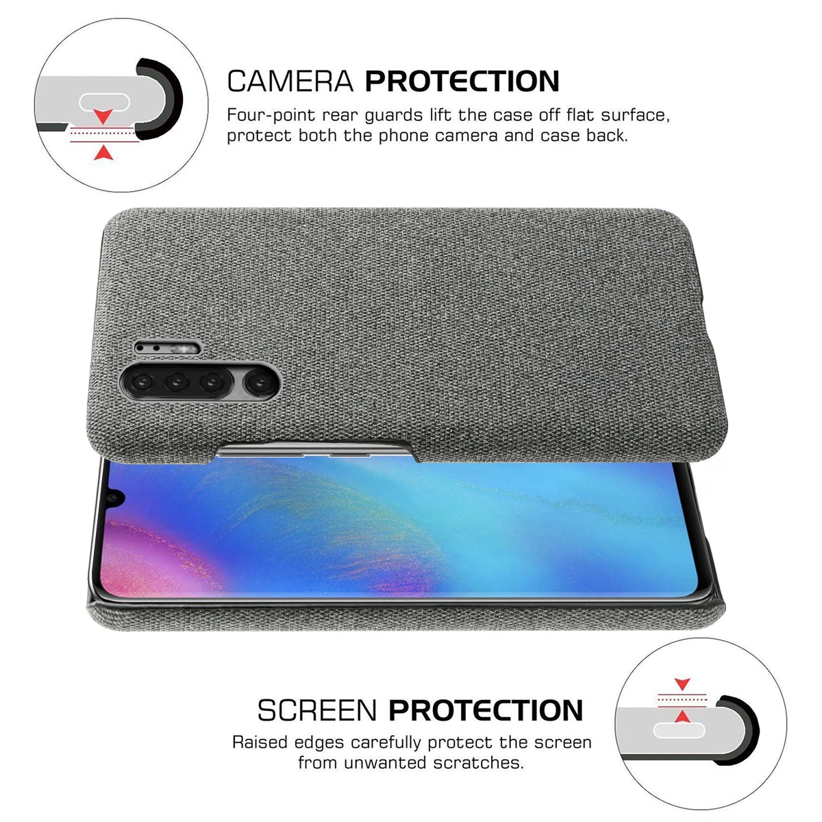 Для huawei P30 Pro Чехол huawei P30 Lite чехол тонкий жесткий PC тканая ткань текстурированная ткань чехол для huawei mate 30 Pro противоударный