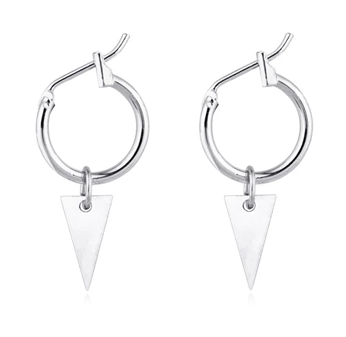 Small Silver Color Цыганские бесконечные круглые серьги-кольца ручной работы серебристого и золотого цвета, простые маленькие треугольные серьги для женщин и мужчин, шикарные ювелирные изделия - Окраска металла: Small Silver Color