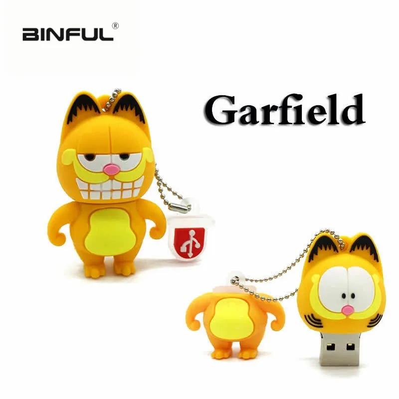 USB флэш-накопитель 128 Гб мультфильм Мини Гарфилд usb 2,0 4 ГБ 8 ГБ флеш-накопитель 16 ГБ 32 ГБ 64 ГБ Портативный usb-накопитель флеш-накопитель