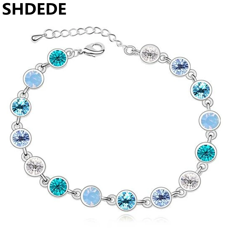 SHDEDE Кристалл от Swarovski амулеты Браслеты-манжеты женские модные ювелирные изделия Аксессуары подарок на день Святого Валентина-15814
