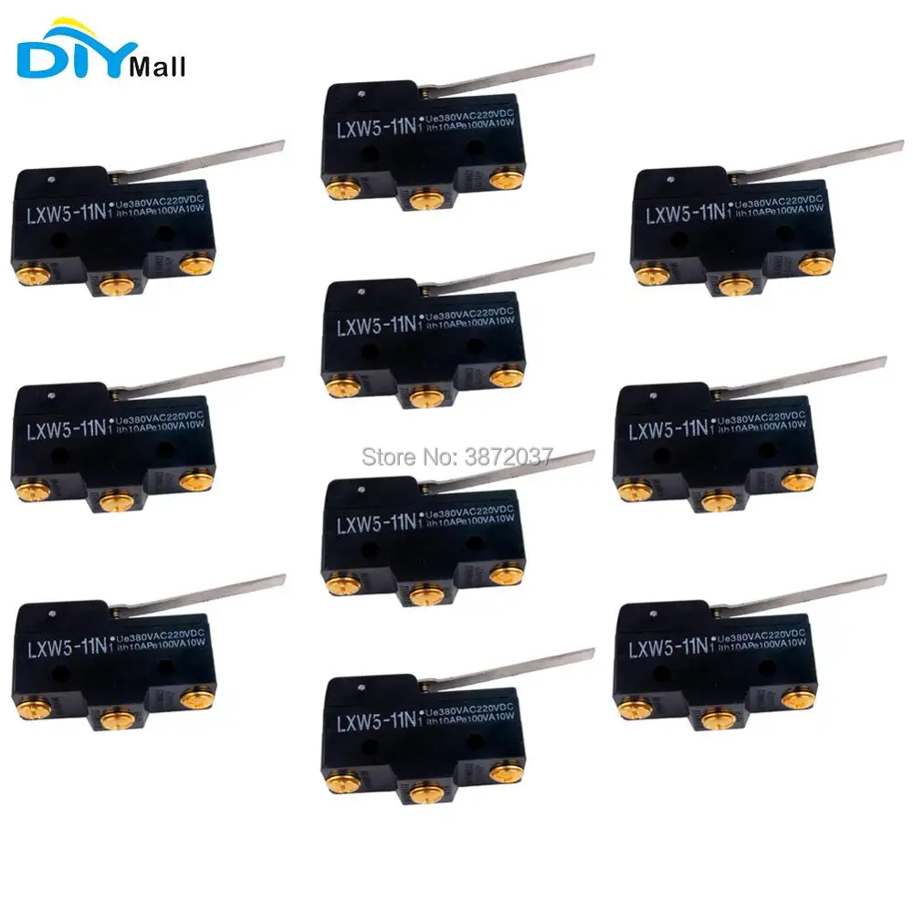 10 шт./лот DIYmall LXW5 11N1 выключатель SPDT NO NC Мгновенный Концевой с прямым рычагом на